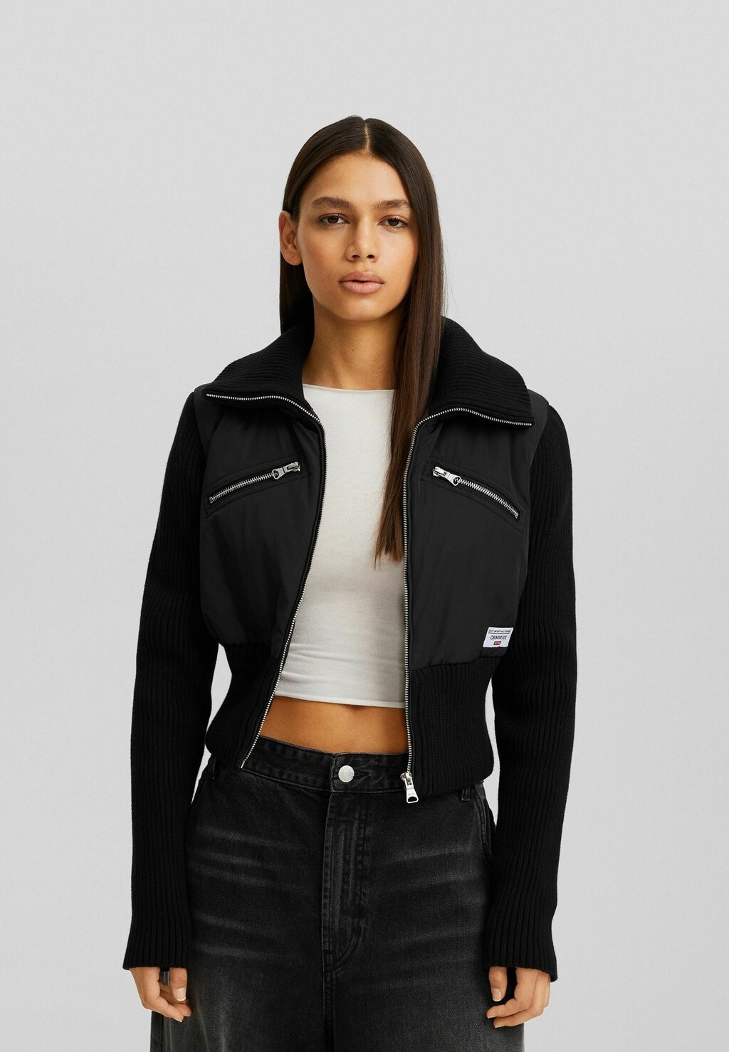 

Куртка межсезонная Contrast Bershka, черный