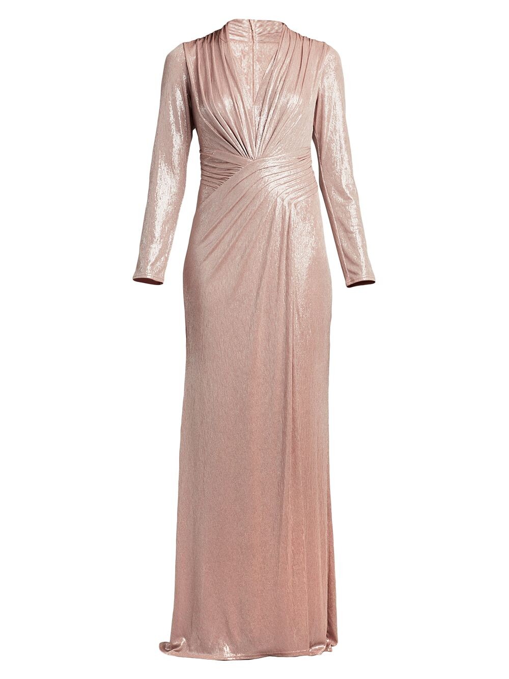 

Платье металлик с длинными рукавами Tadashi Shoji, розовый