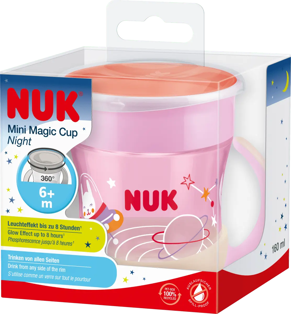 

Стакан для питья Mini Magic Cup Night розовый 160 мл 1 шт. NUK