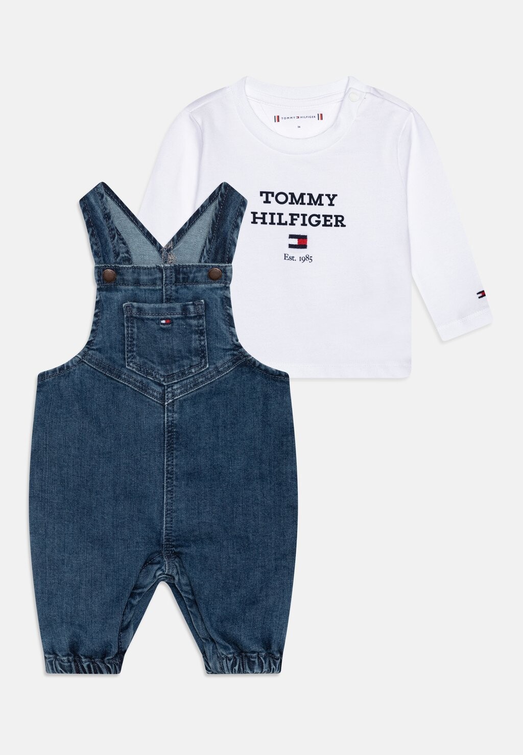 Комбинезон BABY DUNGAREE UNISEX SET Tommy Hilfiger, цвет white