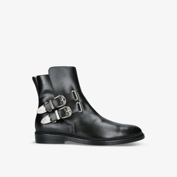 Кожаные ботинки челси с заклепками и пряжками Toga Virilis, черный кожаные ботинки с декором concho toga virilis черный