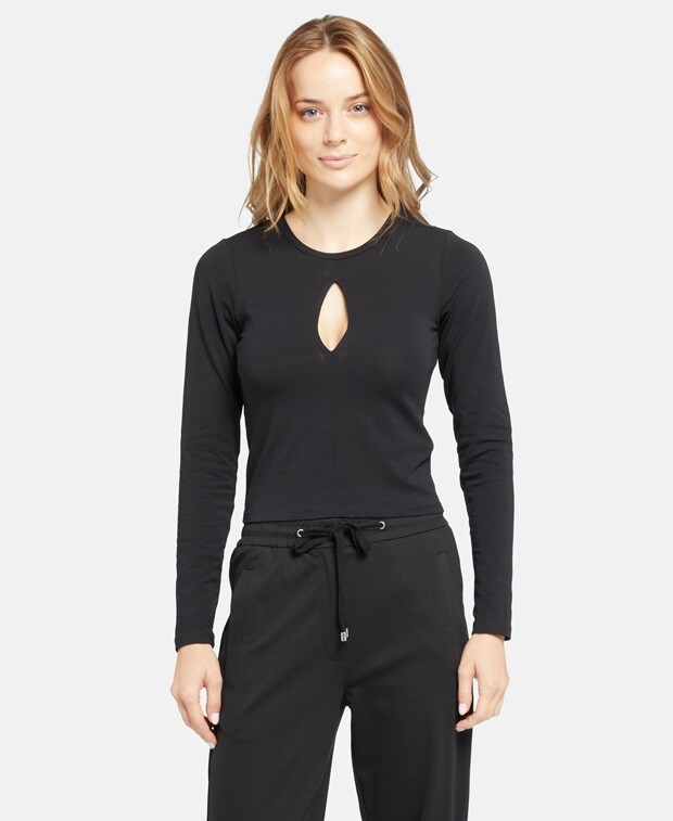 

Топ с длинными рукавами, упаковка 2 шт. Hollister, черный