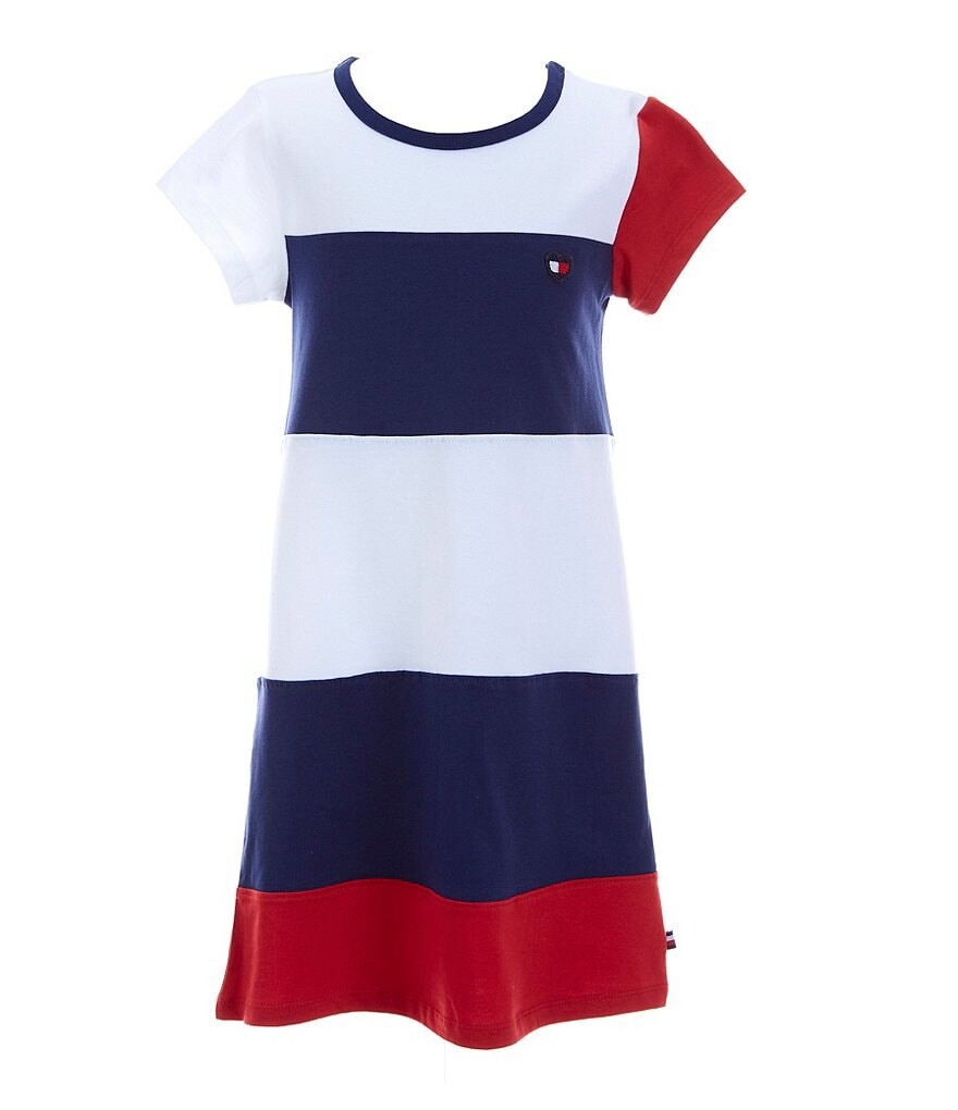 

Платье-футболка в стиле колор-блок с короткими рукавами Tommy Hilfiger для больших девочек 7–16 лет, мультиколор