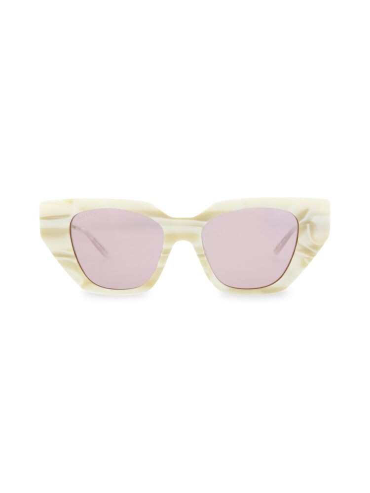 

Солнцезащитные очки «кошачий глаз» 53MM Gucci, цвет White Silver