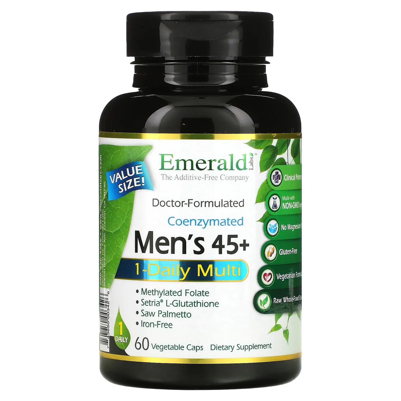 цена Emerald Laboratories Coenzymated Men's 45+ 1-Daily Multi 60 Vegetable Caps