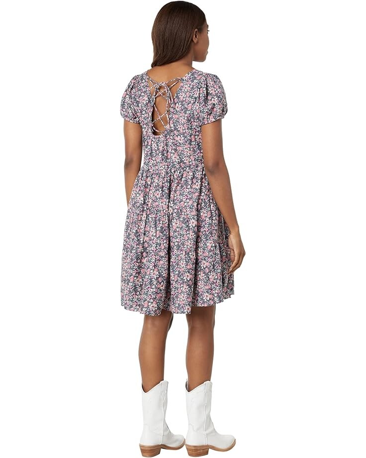 

Платье Lucky Brand Short Sleeve Babydoll Dress, черный мульти