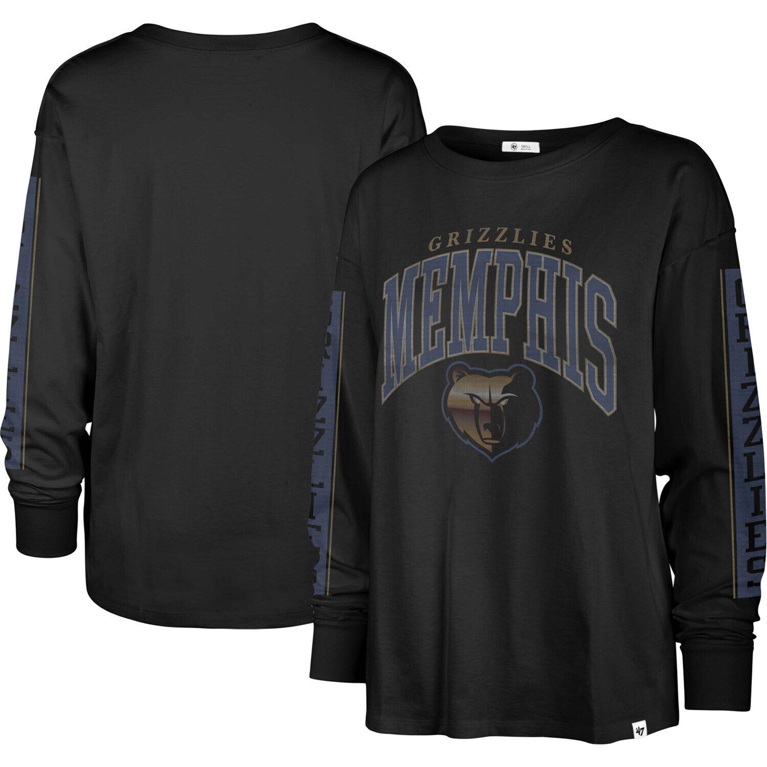 

Черная женская футболка '47 Memphis Grizzlies City Edition SOA с длинным рукавом, Черный