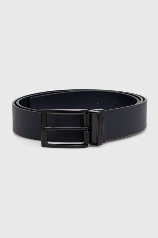 

Двусторонний кожаный ремень . Emporio Armani, темно-синий