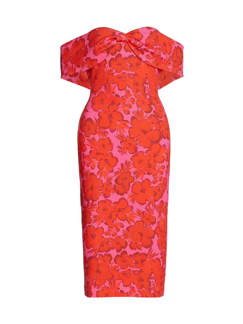 

Перекрученное платье с открытыми плечами Badgley Mischka