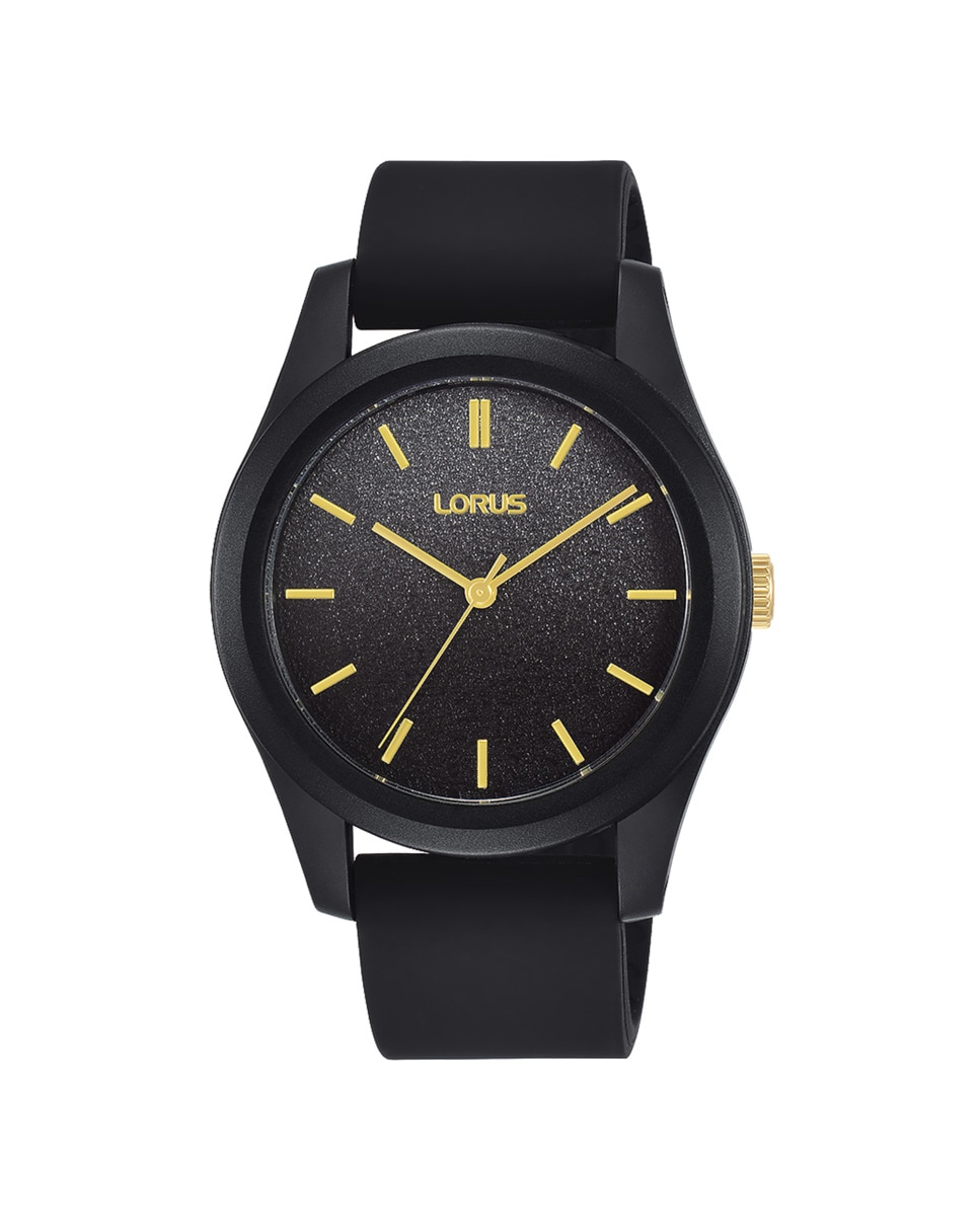 Женские силиконовые мужские часы RG267TX9 с черным ремешком Lorus, черный