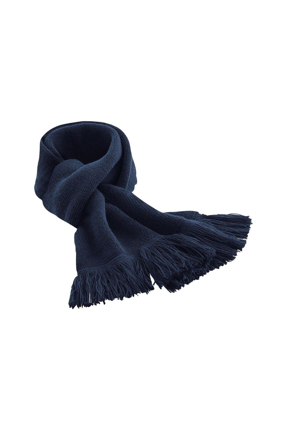 Классический вязаный зимний шарф Beechfield, темно-синий