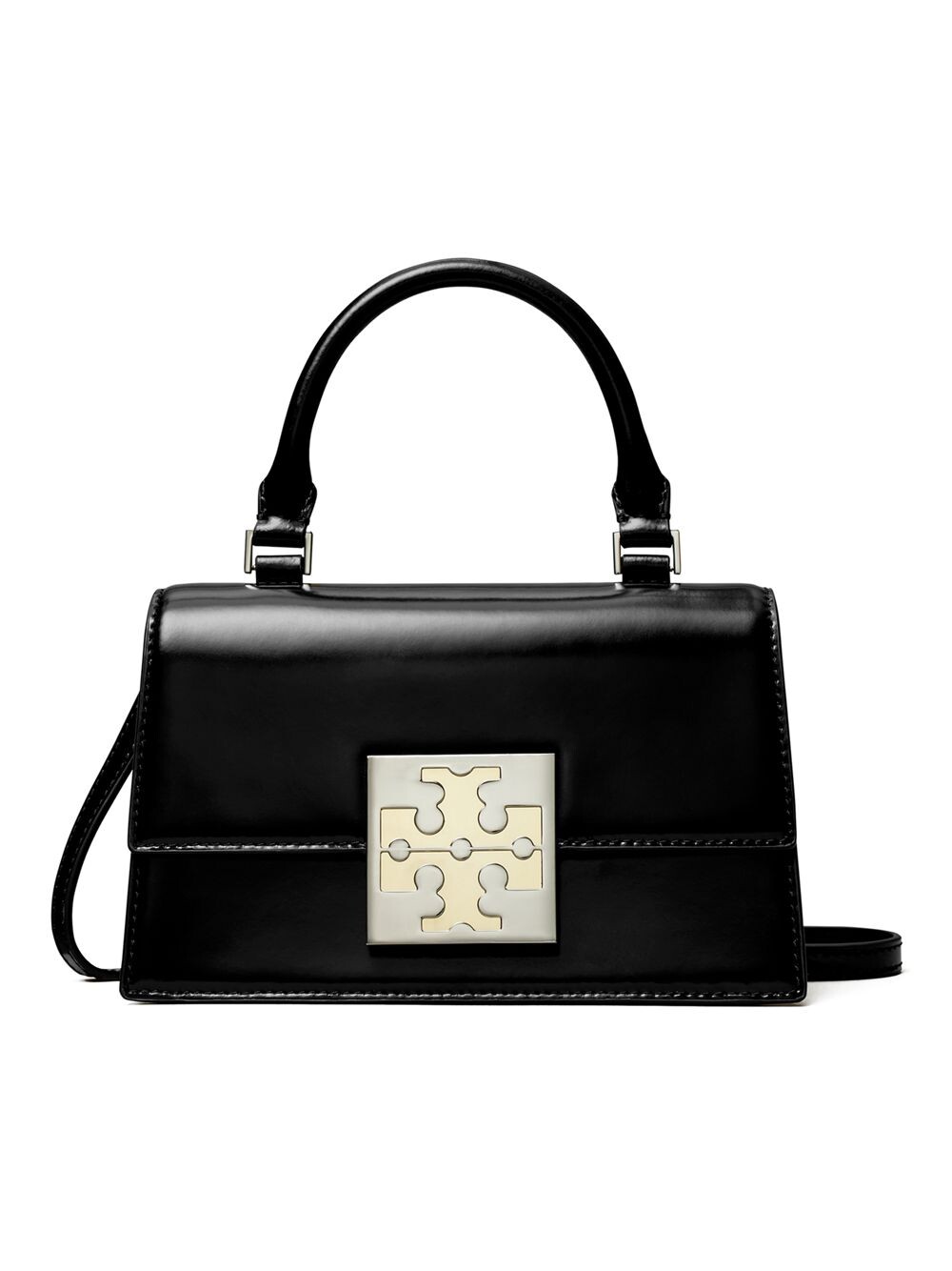 

Кожаная сумка Mini Bon Bon с ручкой сверху Tory Burch, черный
