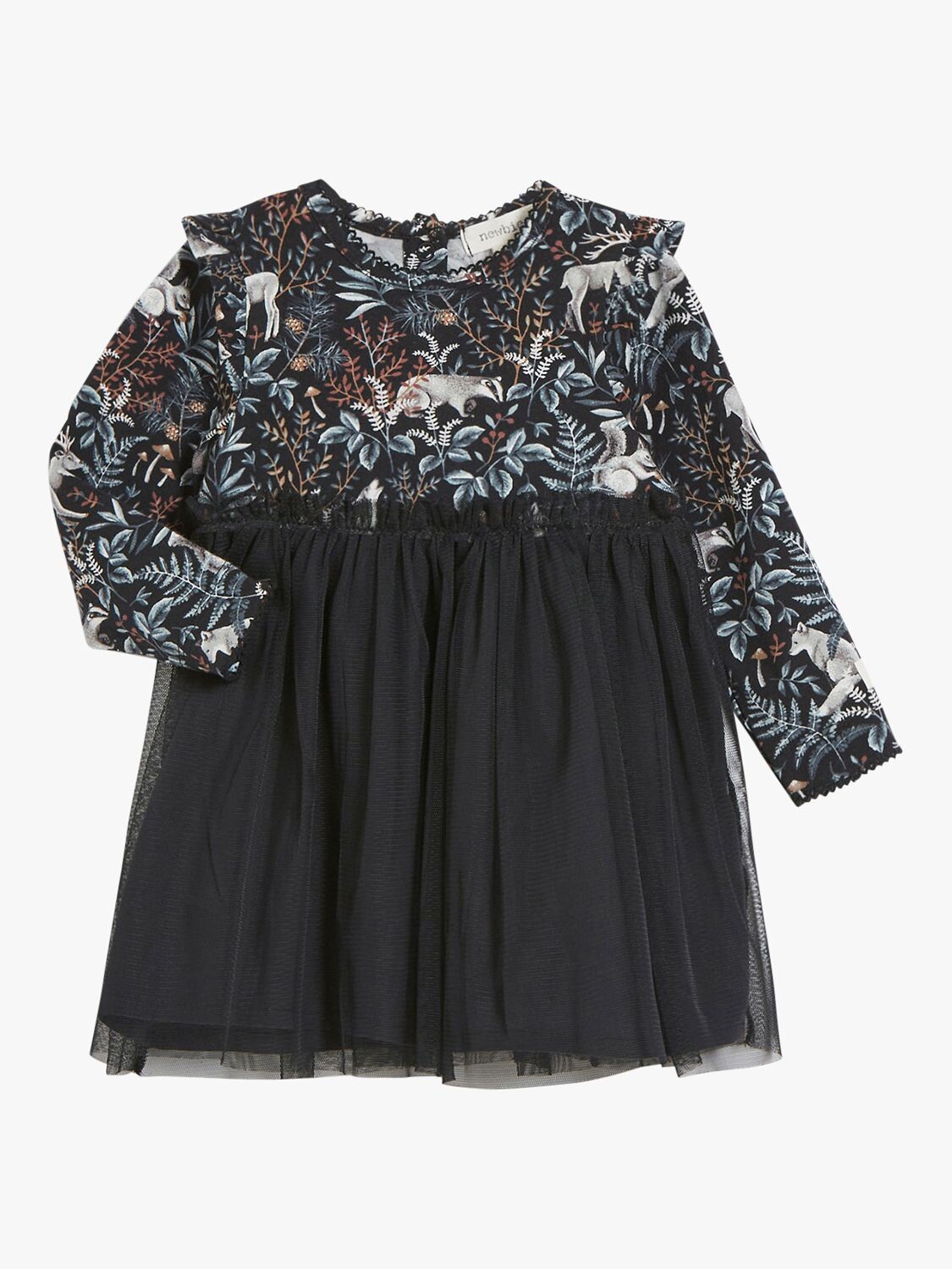 

Платье Newbie Baby с принтом Woodland Animal, Black Beauty