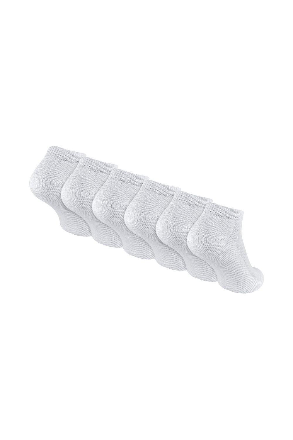 Набор из 6 пар белых бамбуковых спортивных носков Sock Snob, белый набор из 6 хлопковых коротких спортивных носков для тренажерного зала sock snob белый