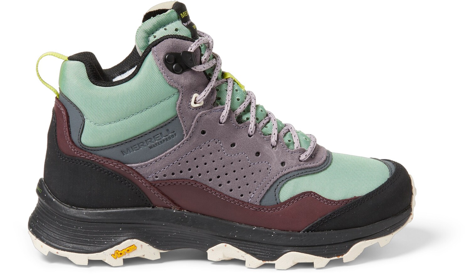 

Водонепроницаемые походные ботинки Speed ​​Solo Mid — женские Merrell, зеленый