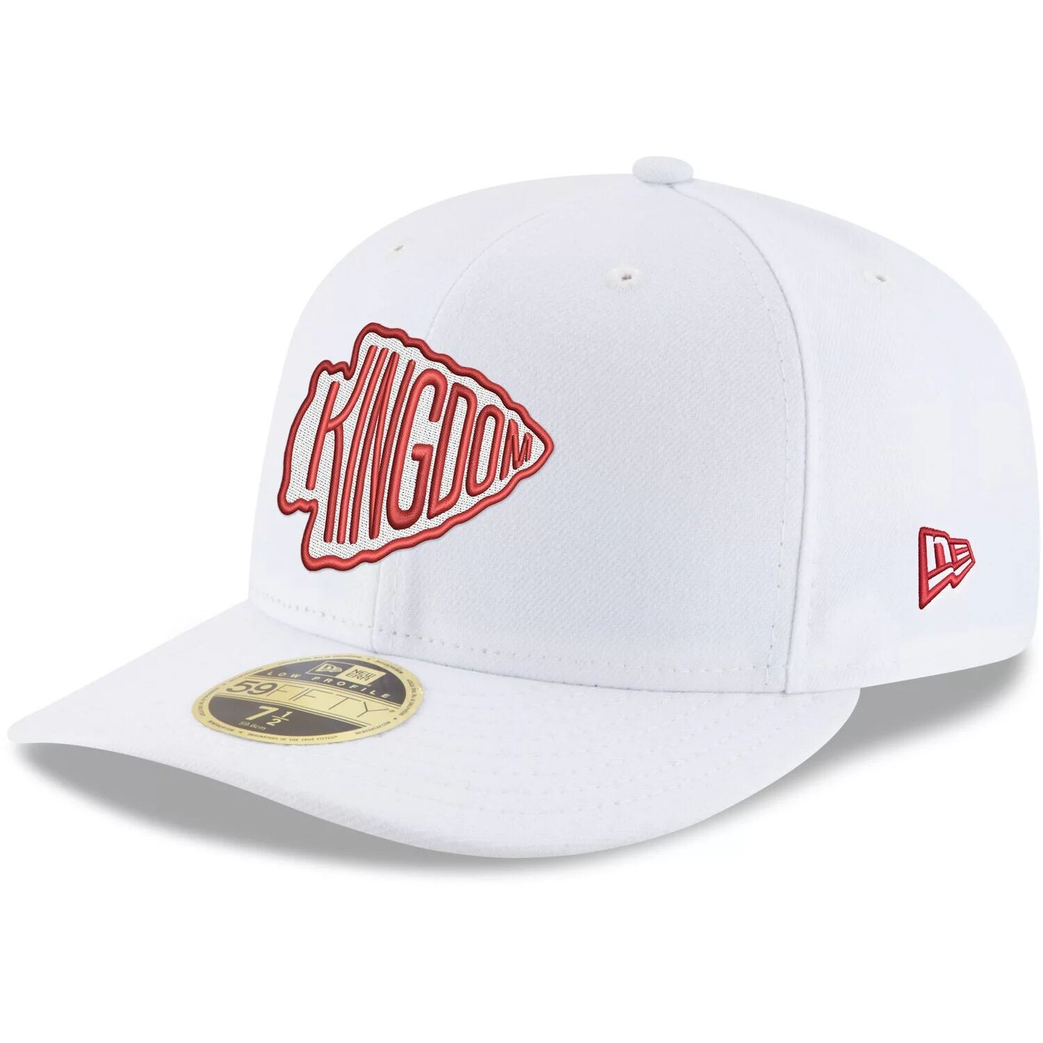 

Мужская облегающая шляпа New Era White Kansas City Chiefs с альтернативным логотипом Omaha Low Profile 59FIFTY