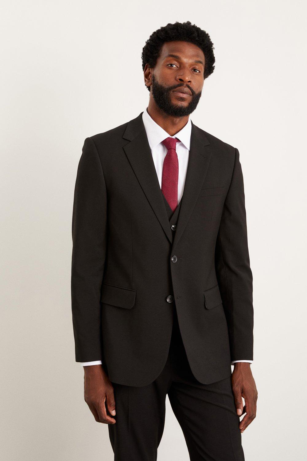 Черный пиджак строгого кроя Essential Burton, черный пиджак uniqlo relaxed fit tailored бежевый