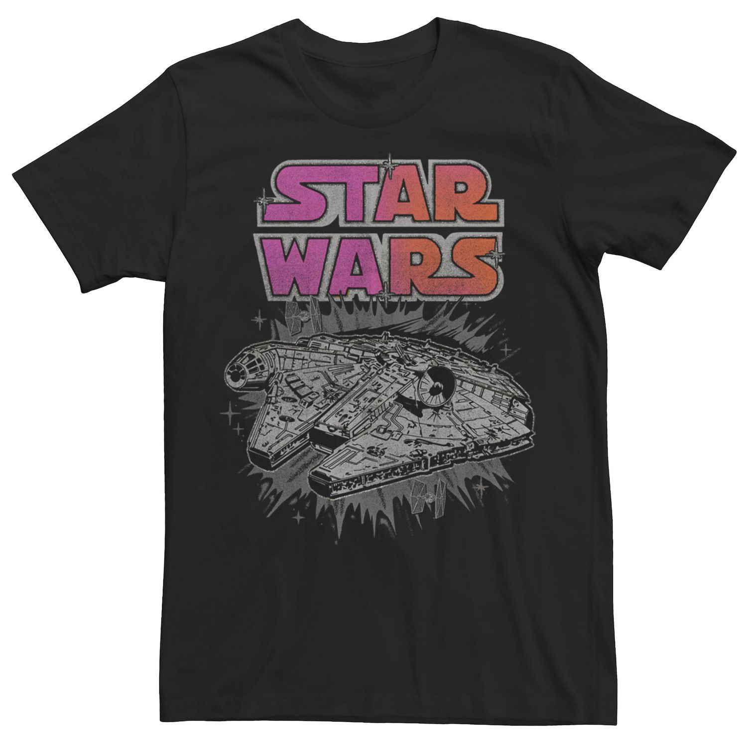 Мужская розовая футболка Star Wars Millennium Falcon Space Blast Licensed Character