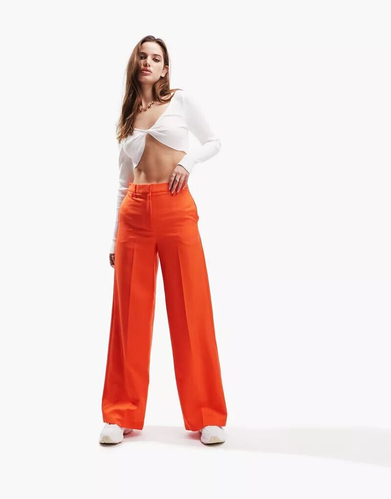 

Широкие брюки томатно-красного цвета ASOS