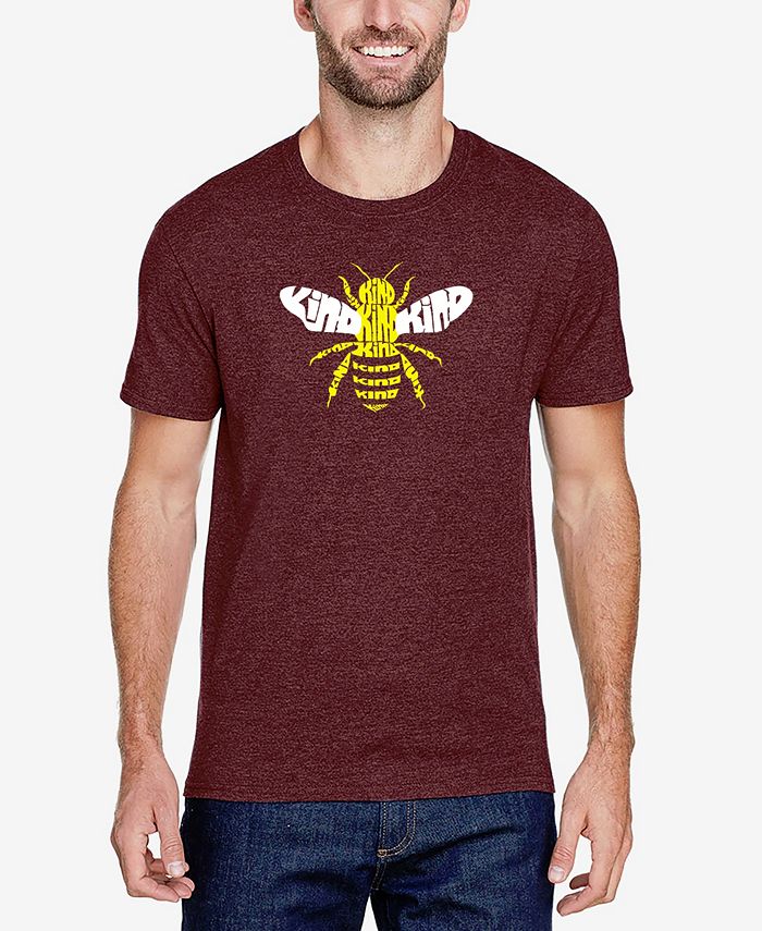 Мужская футболка премиум-класса Word Art Bee Kind LA Pop Art, красный
