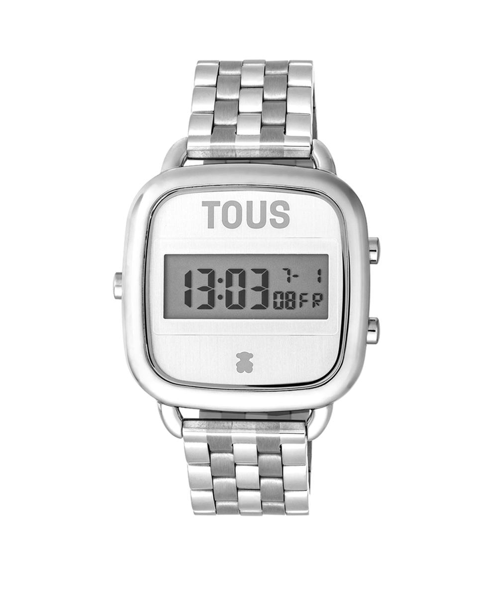 Цифровые женские часы D-Logo со стальным браслетом Tous, серебро умные часы d connec с золотым стальным браслетом ipg tous золотой
