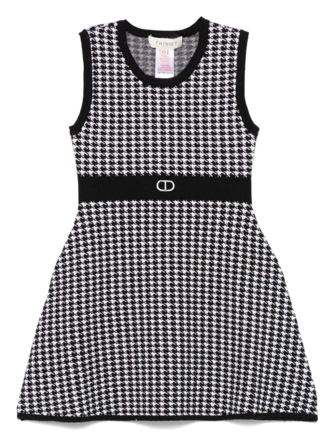 

TWINSET Kids платье в ломаную клетку, черный