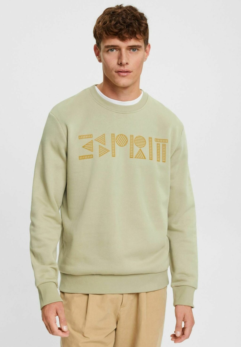 

Толстовка Esprit Mit Logo-Print, светло-зеленый, Серый