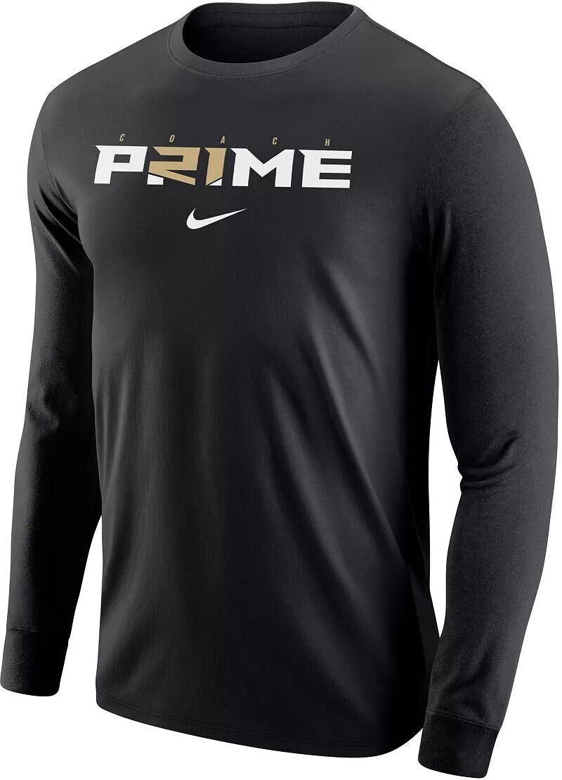 

Мужская хлопковая футболка с длинными рукавами Nike Coach Prime Black Core