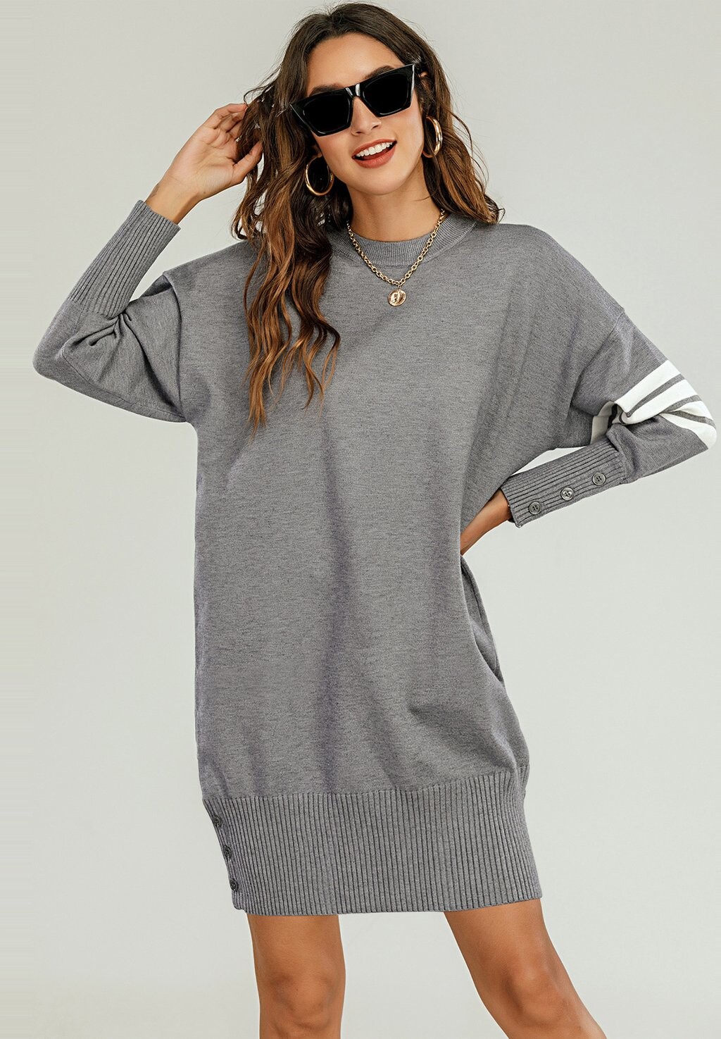 

Трикотажное платье SOFT LONG SLEEVE MINI FS Collection, цвет grey