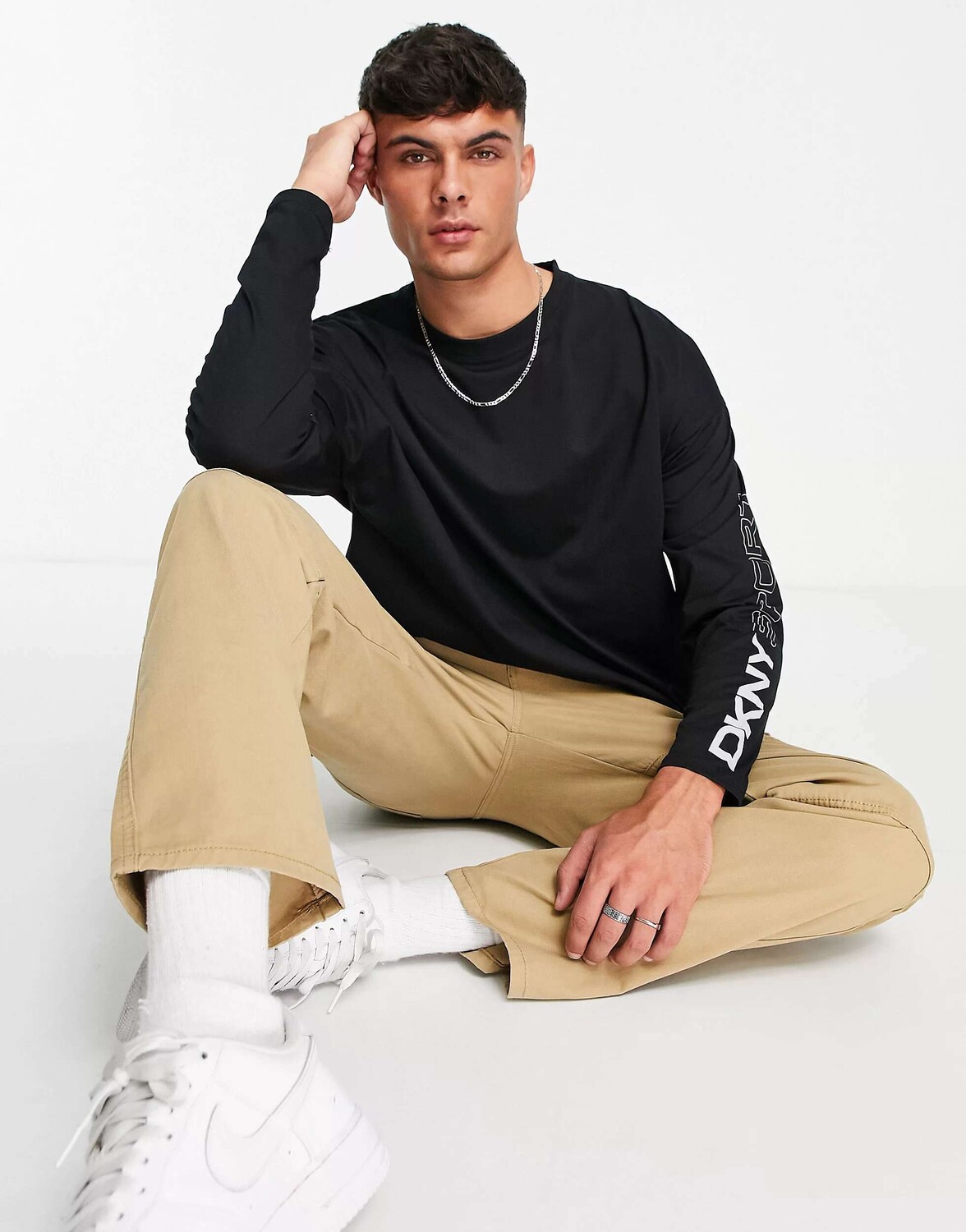 

Черная футболка с длинными рукавами DKNY St Laurence DKNY, Черный