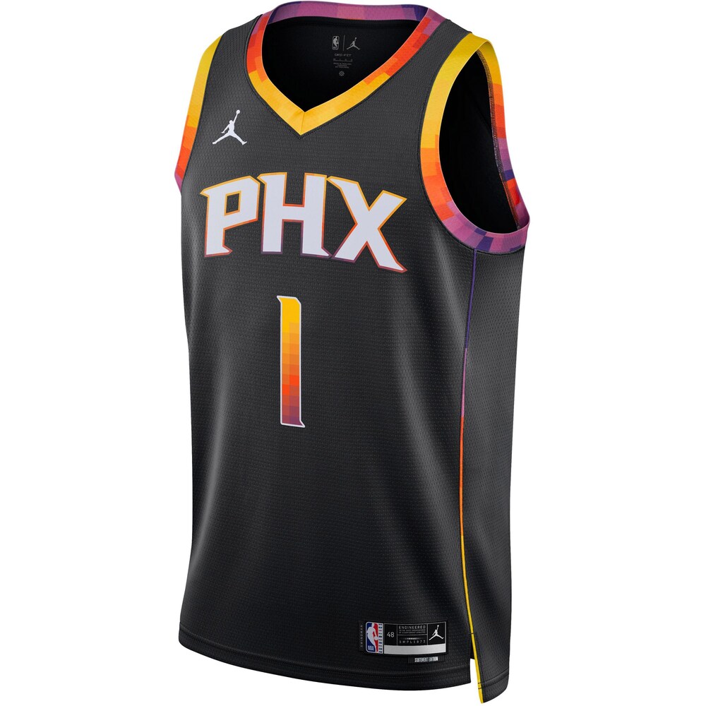 Рубашка для выступлений Nike Devin Booker Phoenix Suns, черный 2021 new mens american basketball phoenix devin booker jersey