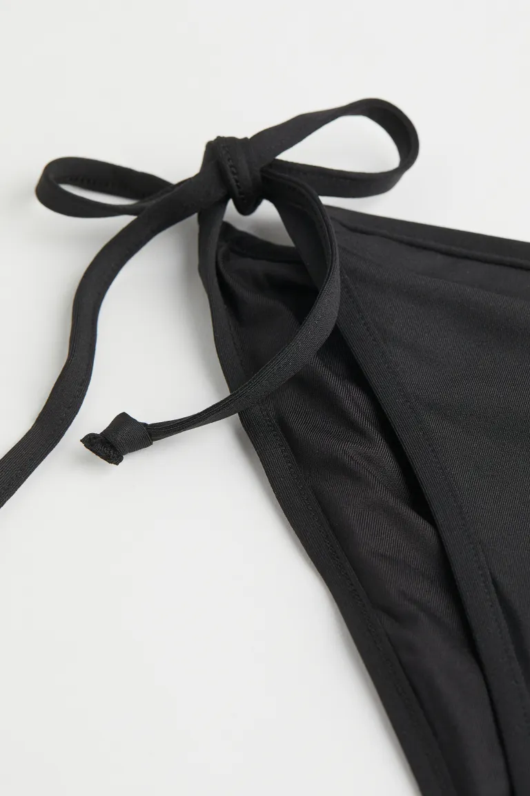 Плавки бикини со стрингами на завязках H&M, черный