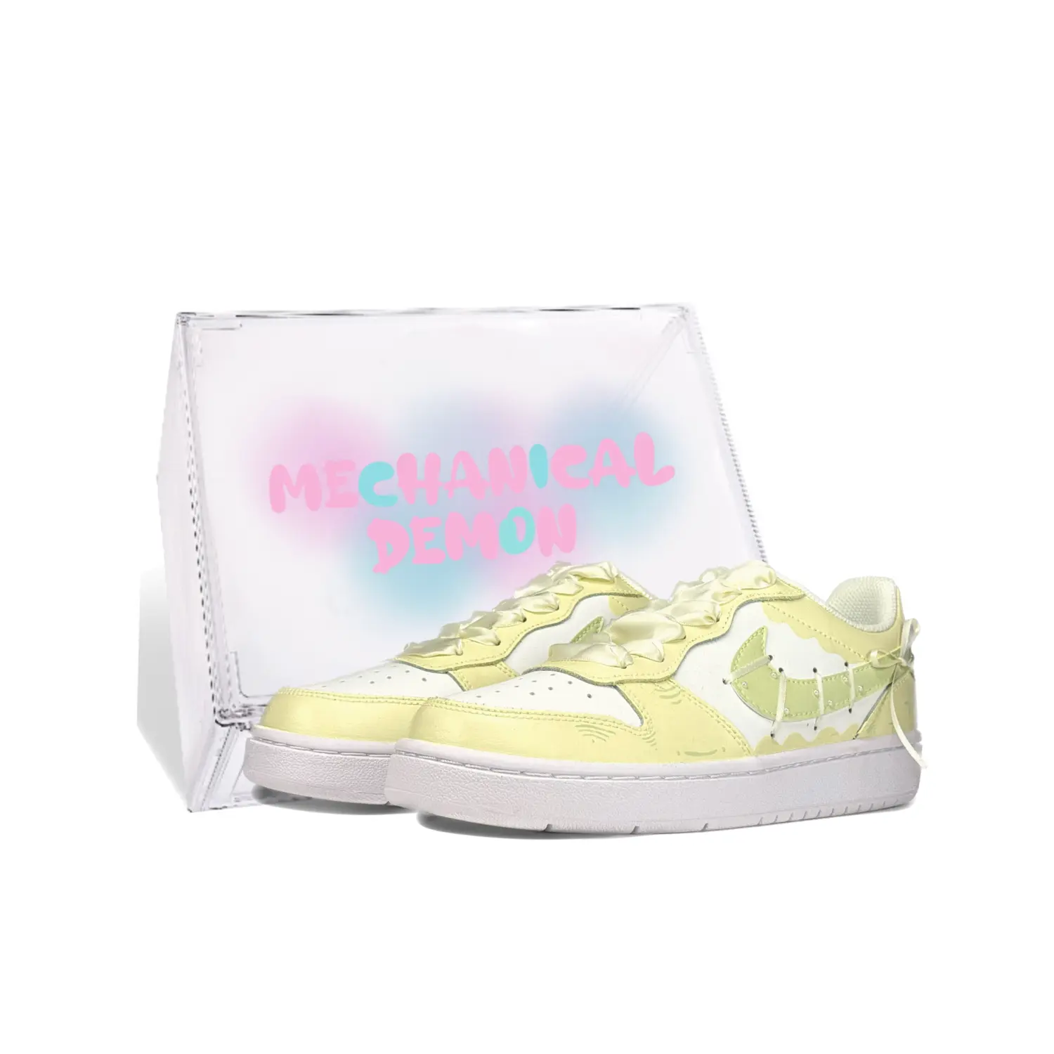 

Кроссовки Nike Court Borough 2 Skateboarding Shoes Women's Low-top White, светло-желтый