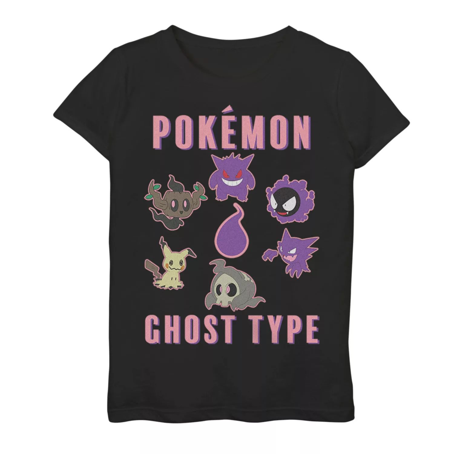 

Футболка с рисунком для девочек Pokemon Ghost Type Licensed Character