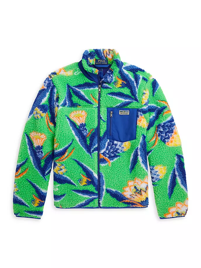 

Жаккардовая куртка с высоким ворсом и застежкой-молнией для мальчика Polo Ralph Lauren, цвет bonheur floral print