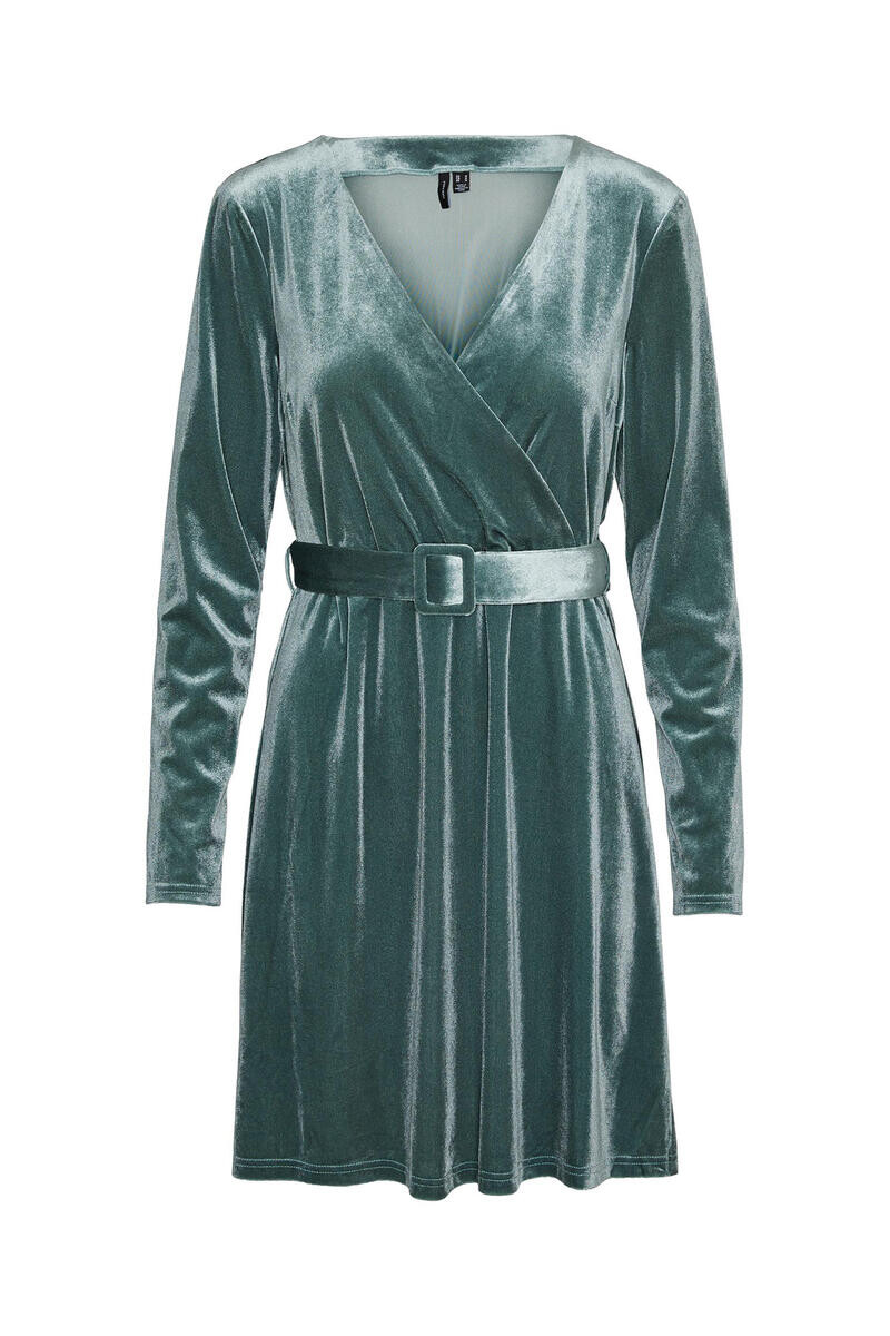 

Короткое бархатное платье с эффектом бархата Vero Moda, зеленый