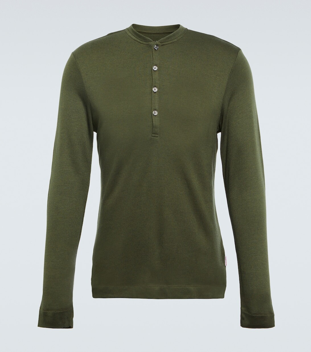 

Рубашка Harrison Henley из смесового хлопка Orlebar Brown, зеленый