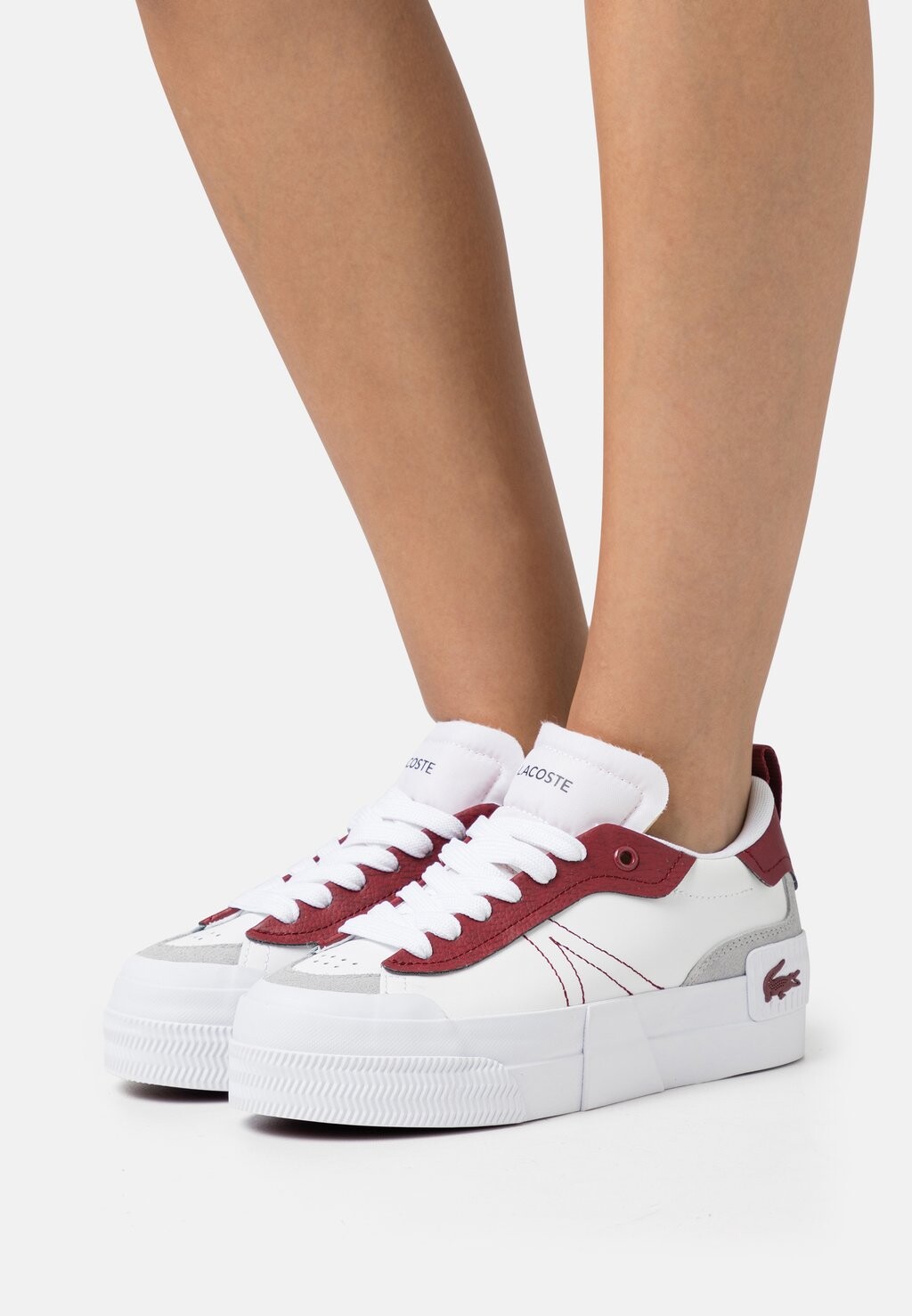 

Кроссовки Lacoste Platform, белый / бордовый