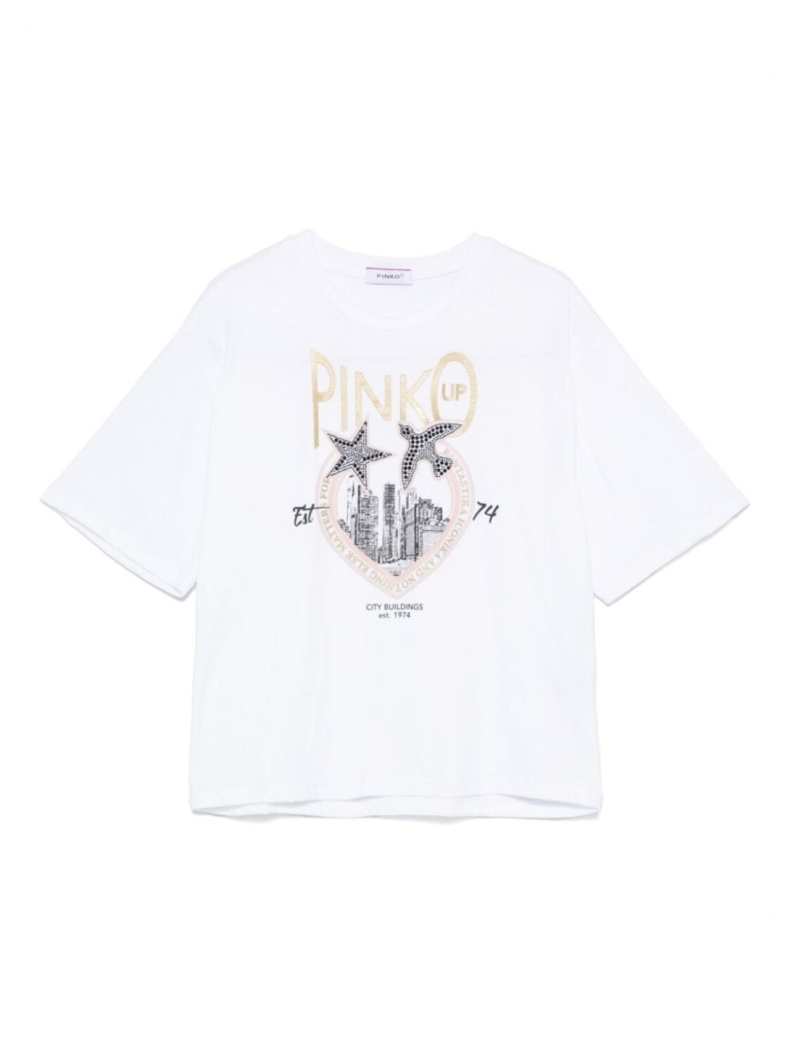 

Pinko Kids укороченная футболка из джерси, белый