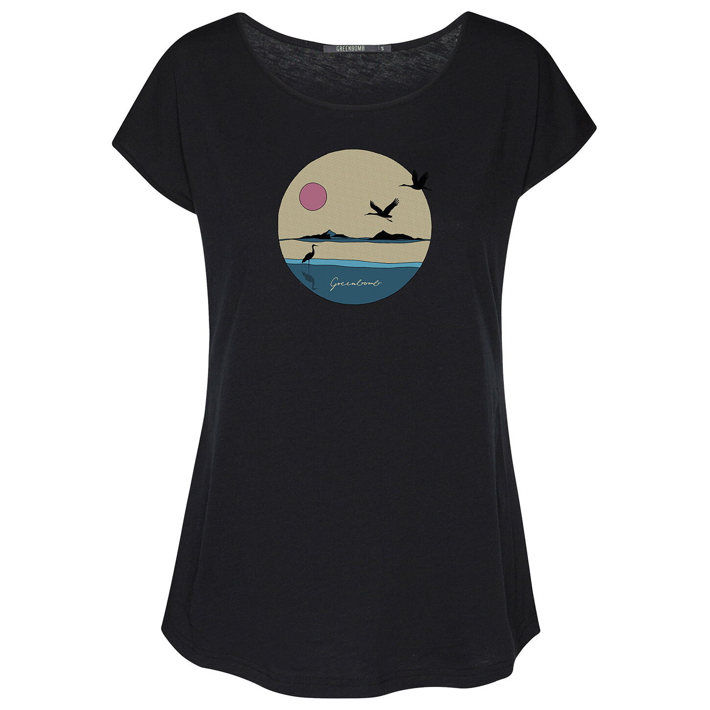 

Футболка Greenbomb Nature Sun Cranes Cool T-Shirt Cotton, черный