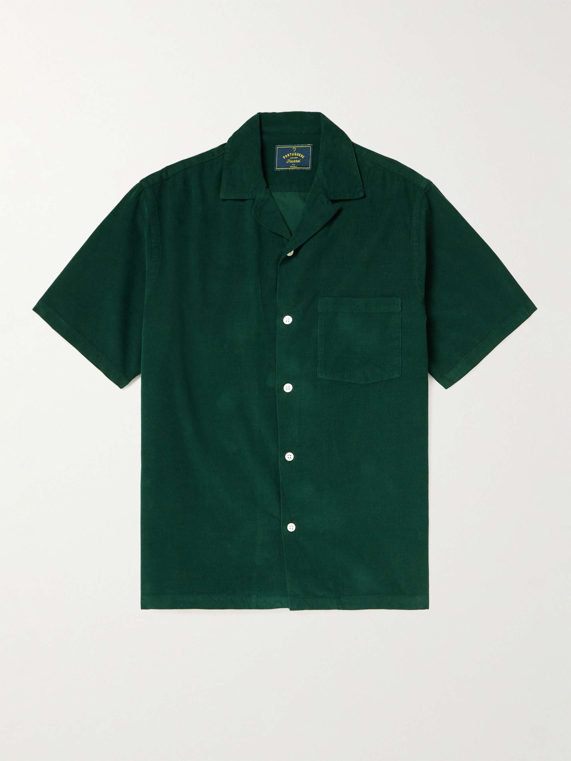 цена Рубашка из хлопка и вельвета со сменным воротником PORTUGUESE FLANNEL, зеленый