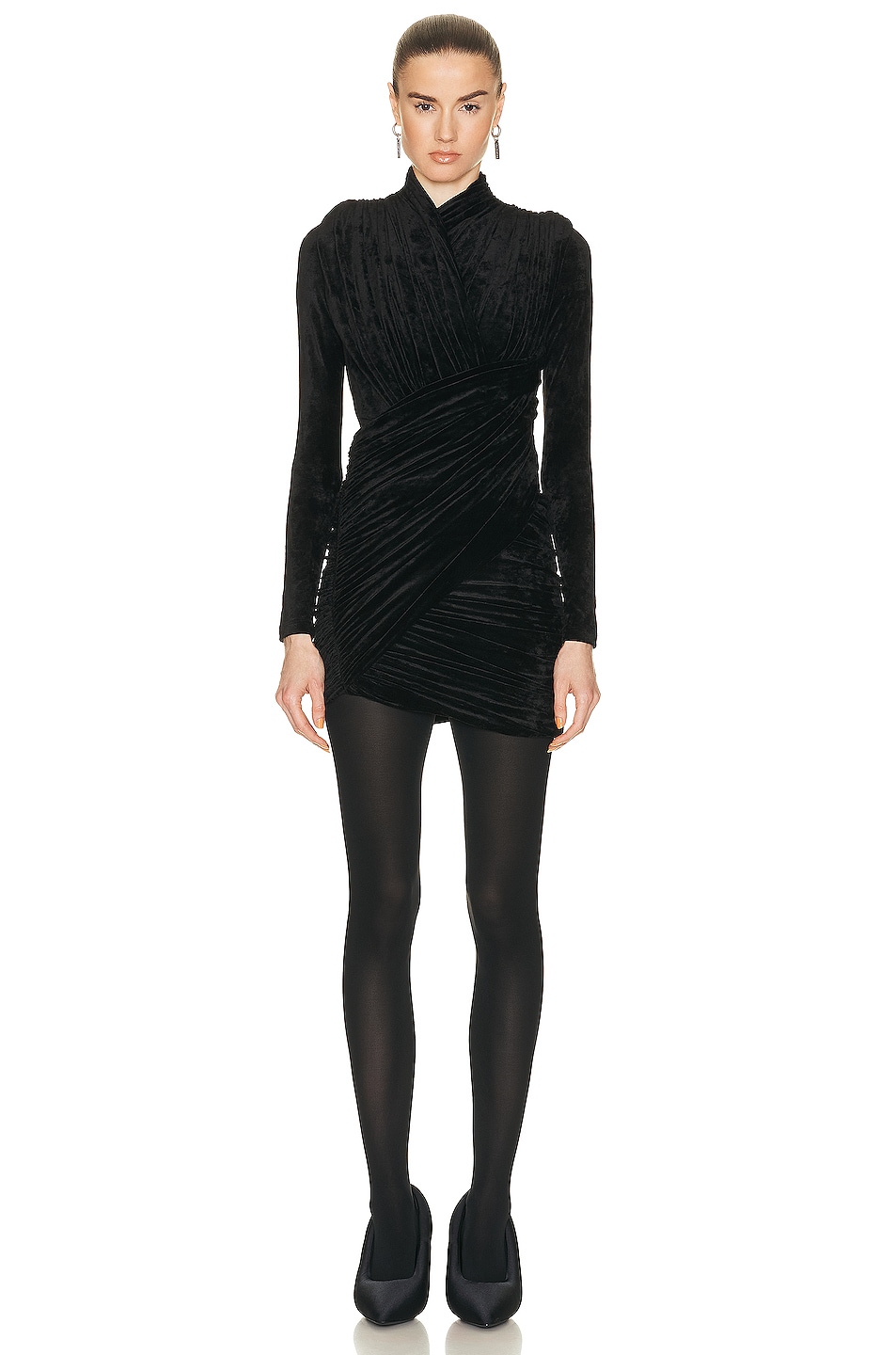 цена Платье мини Balenciaga Draped, черный