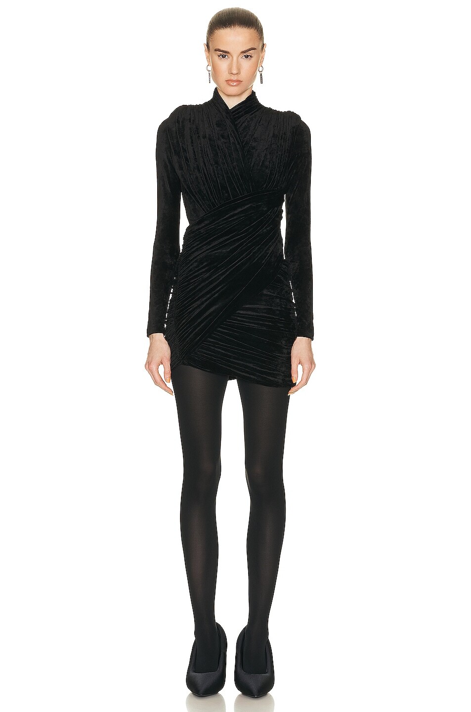 

Платье мини Balenciaga Draped, черный
