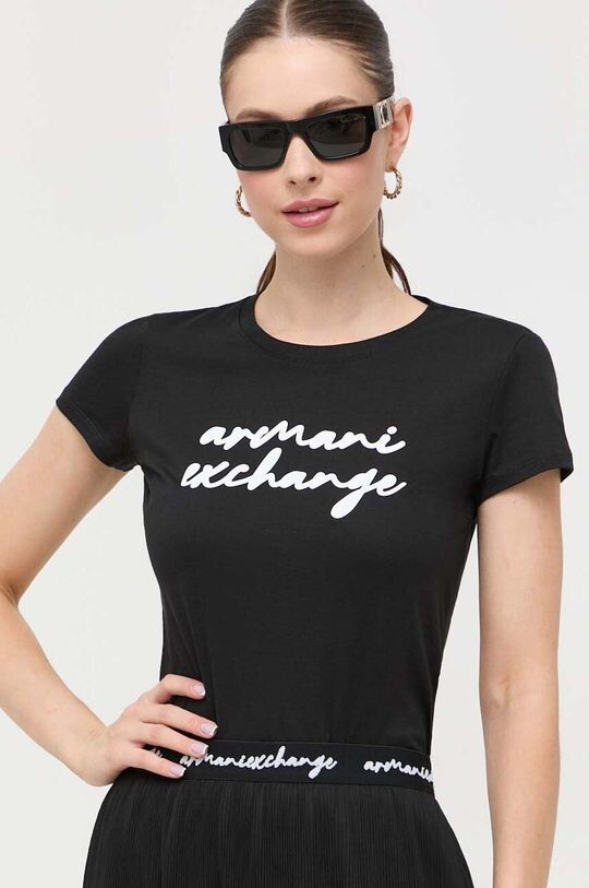 

Хлопковая футболка Armani Exchange, черный