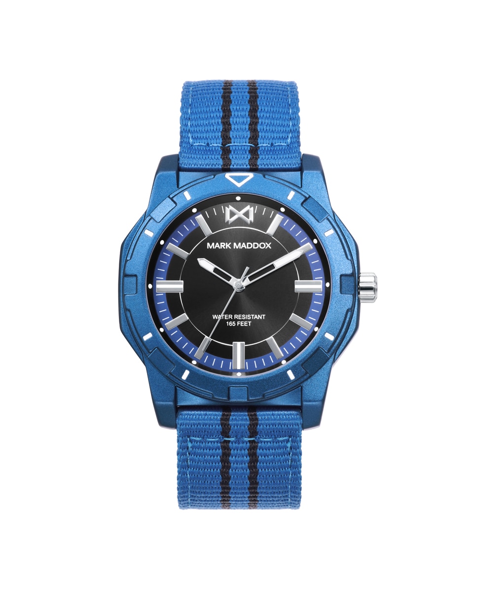 Мужские часы Mission, алюминиевый корпус, синий нейлоновый ремешок Mark Maddox, синий мужские часы mission алюминиевый корпус черный нейлоновый ремешок mark maddox черный
