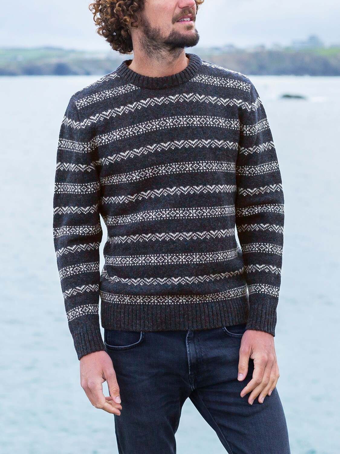 

Джемпер с круглым вырезом Celtic & Co. Nordic Fair Isle, темно-синий