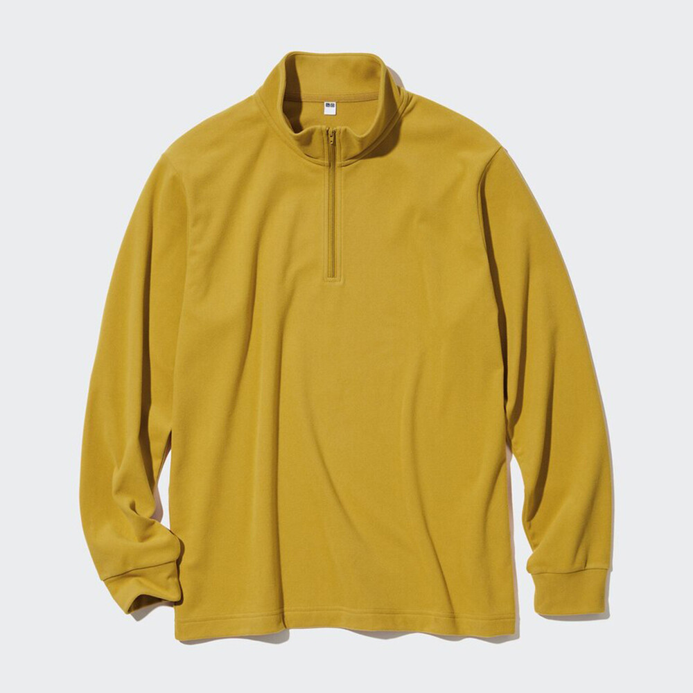 

Пуловер Uniqlo унисекс эластичный флисовый с полумолнией, желтый