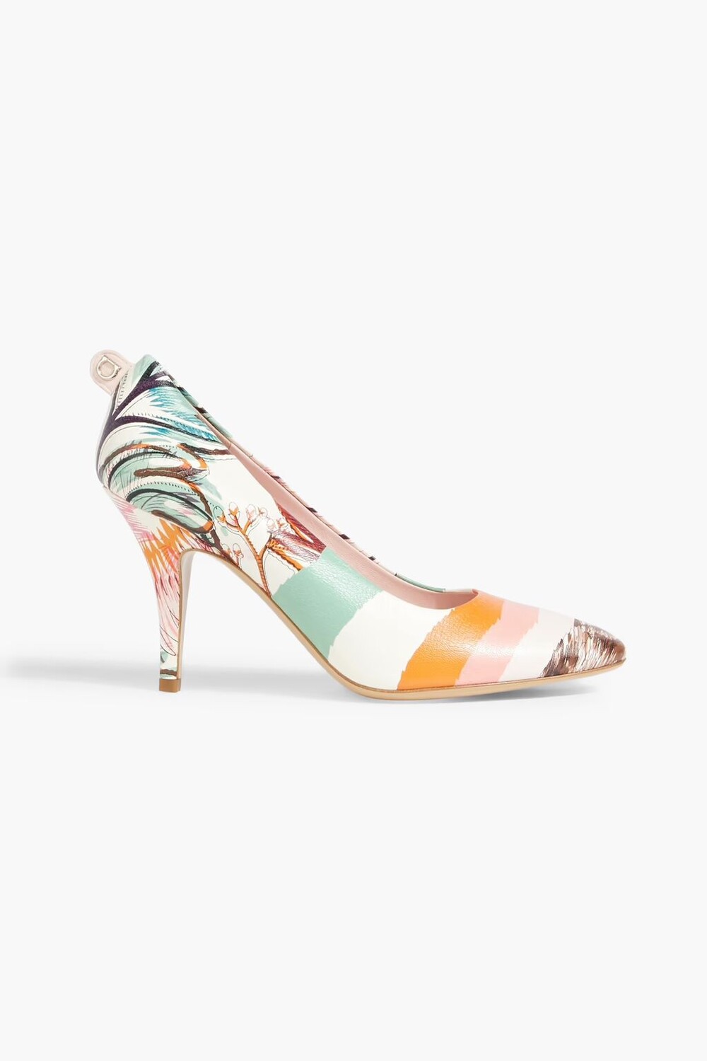 

Кожаные туфли Judy 85 с принтом Ferragamo, слоновая кость