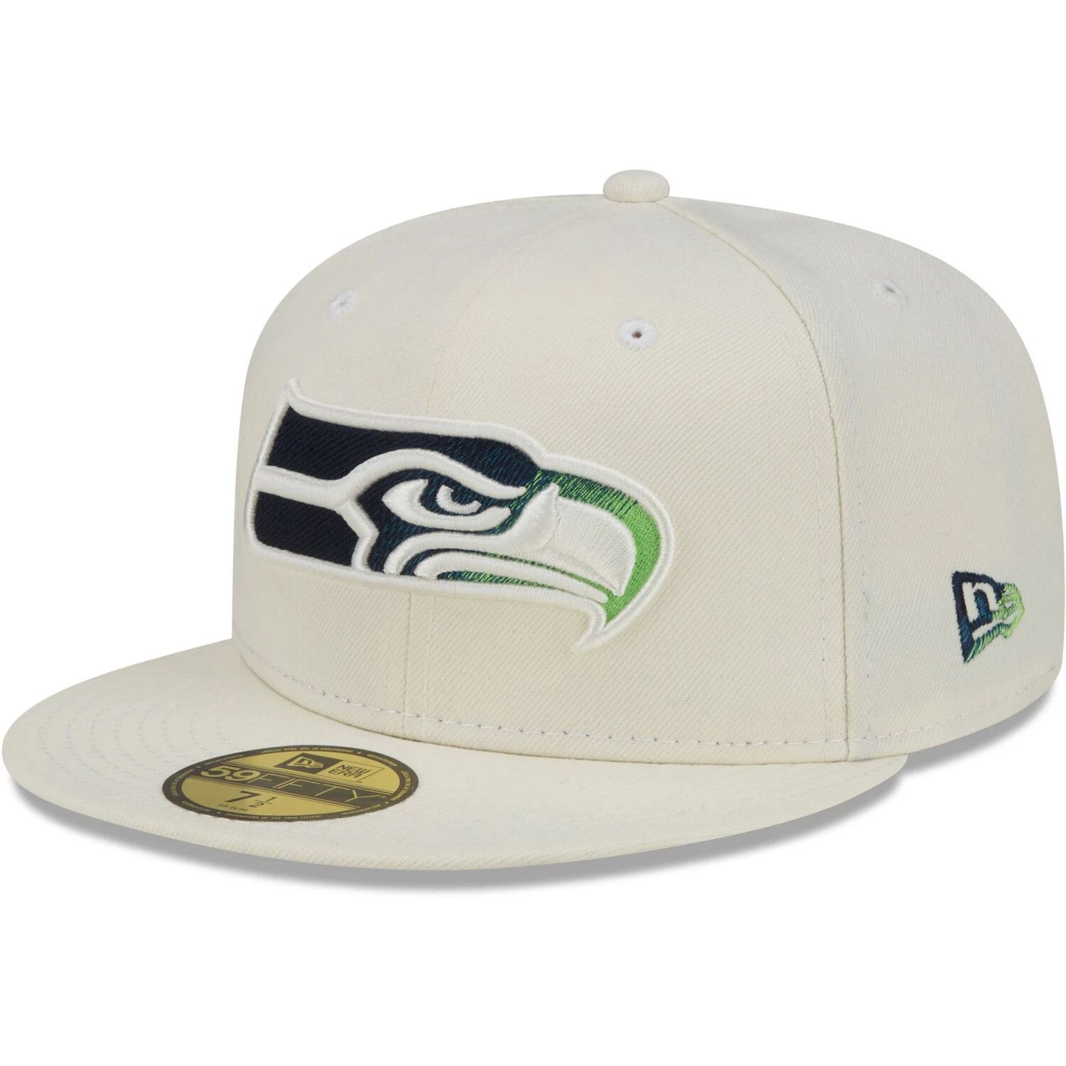 

Мужская облегающая шляпа New Era Cream Seattle Seahawks Chrome Dim 59FIFTY