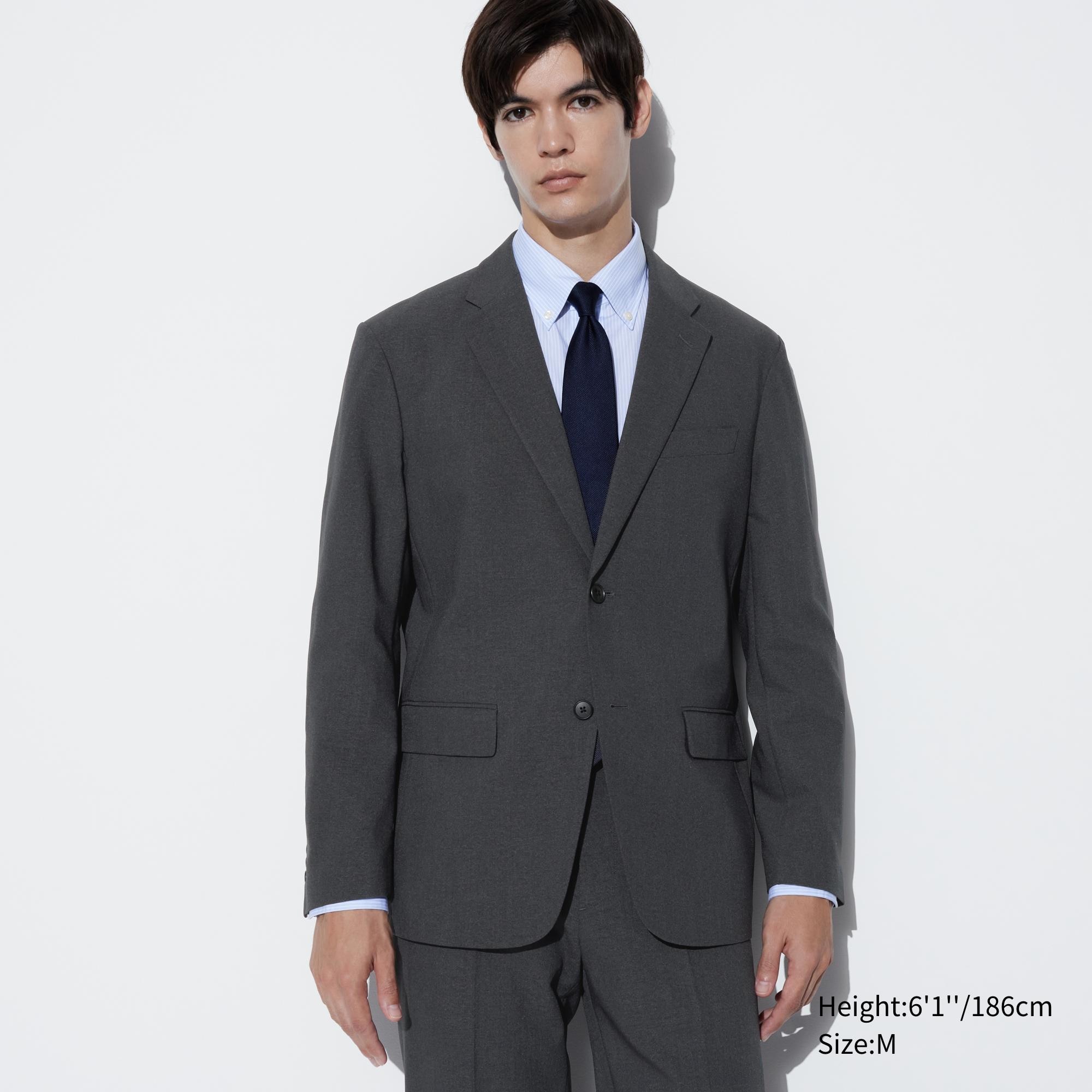 Пиджак airsense с эффектом шерсти UNIQLO, темно-серый сверхлегкий пиджак airsense uniqlo темно синий
